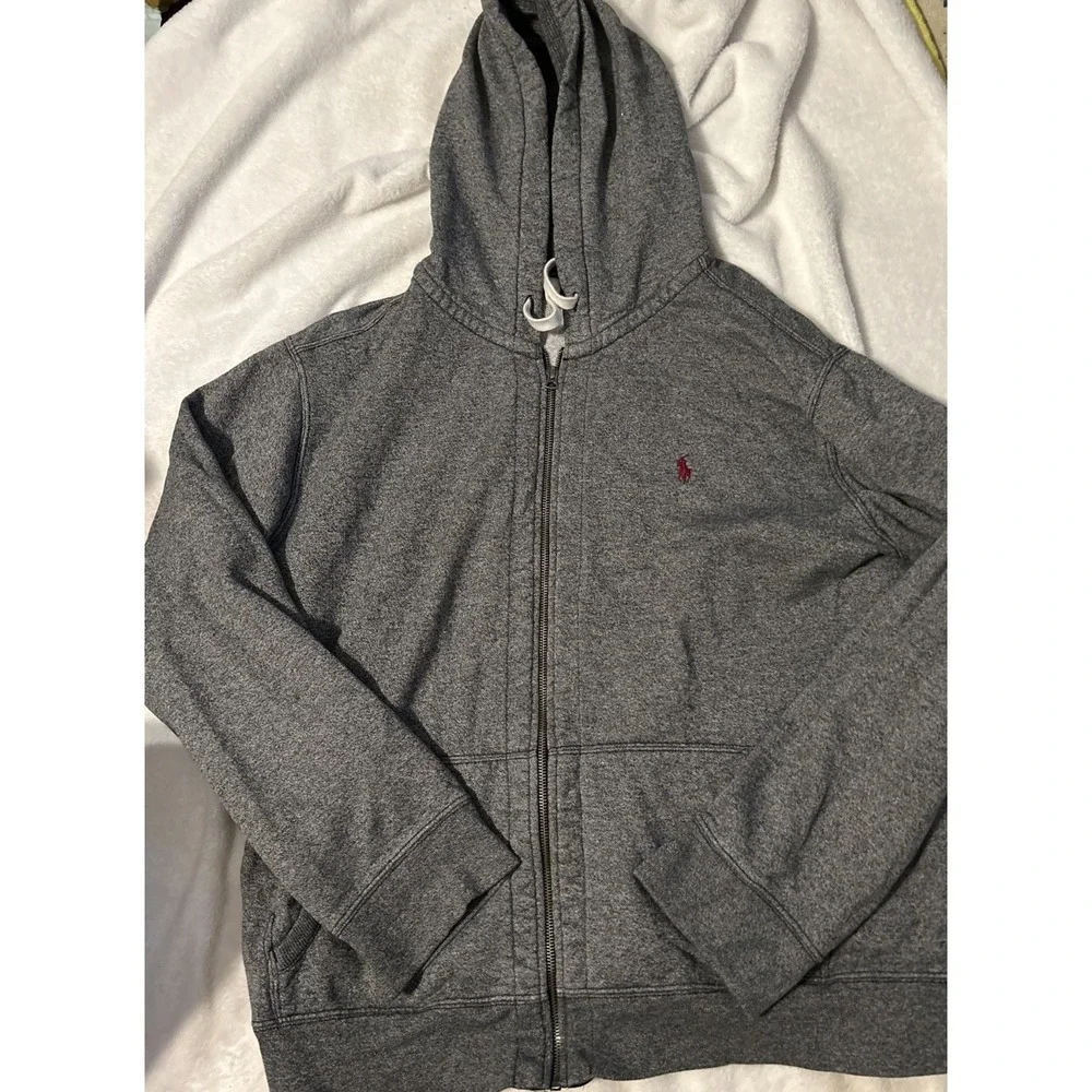 Polo Ralph Lauren Full Zip Hoodie Gray Heather Fleece XXL Pony Logo